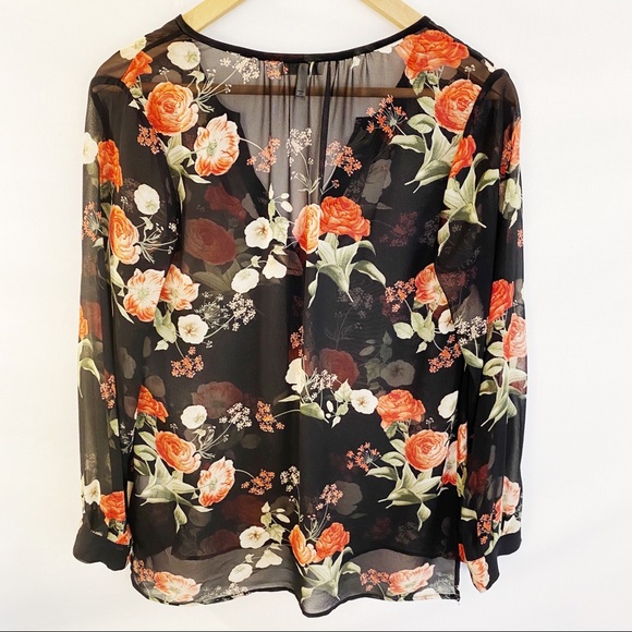 Joie Maurelle Floral Print Silk Blouse Long Sleeve - Picture 4 of 16